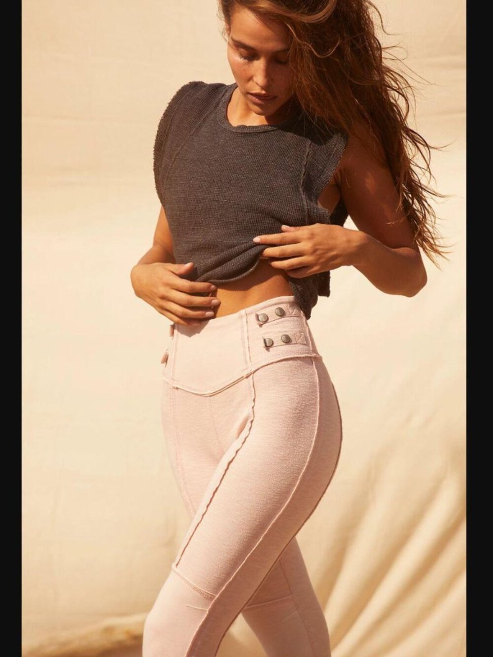Free People FP Movement High-Rise Ankle Catch Me If You Can Moto Leggings